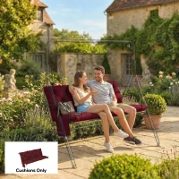 Outsunny Bench Cushion Water-Repellent Outdoor Furniture Pad Seater Swing Chair 59.1" x 39.4" Wine Red(m-1)