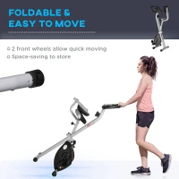 Soozier Foldable Indoor Stationary Bike with 8 Levels of Magnetic Resistance, Exercise Bike for Cardio Workout, Black(m-4)
