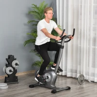 Soozier Exercise Bike with 10-Level Adjustable Magnetic Resistance, Indoor Cycling Bike Home Cardio Workout Trainer, 16lbs Flywheel, LCD Display, and Adjustable Seat, Grey(m-8)