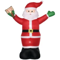 Outsunny 8ft Inflatable Christmas Santa Claus Holds Light Sign of Blessings, Blow-Up Outdoor LED Yard Display for Lawn Garden Party(m-2)
