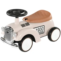Aosom Ride on Sliding Classic Car for Toddlers, Foot To Floor Slider with Under Seat Storage, Aged 18-36 Months, Cream White(m-2)