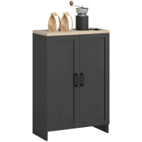 HOMCOM Modern Storage Cabinet with Doors and Adjustable Shelf for Kitchen, Living room, 23.6" x 11.8" x 35.4", Black(m-10)