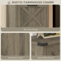 HOMCOM Vertical Filing Cabinet with 3 Drawers, Rustic Farmhouse Office Storage Cabinet for A4, Letter Size, Grey Wash(m-4)