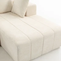 HOMCOM 101" Modular Sectional Sofa with Chaise, Chenille Boneless Cloud Sofa Bed, 3 Seater L-Shaped Couch, No Assembly, Beige(m-11)