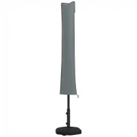Outsunny Parasol Cover, Patio Cantilever Cover, Banana Umbrella Cover with Zipper, Grey(m-13)