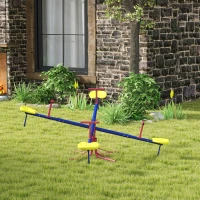 Outsunny Kids Metal Seesaw Teeter Totter Children's Playground Equipment for Garden Outdoor Indoor Swing, 4 Seats(m-8)