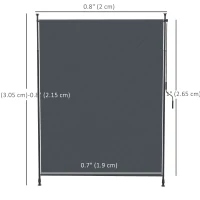 Outsunny 7' x 10' Retractable Patio Awning, Manual Outdoor Privacy Screen with UPF40+ & Water-Resistant Fabric, Grey(m-3)