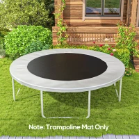 Soozier Trampoline Mat Replacement with Spring Pull Tool and 72 V-Hooks, Fits 12ft Trampoline, Using 5.5" Springs, Black(m-1)