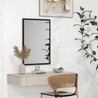 HOMCOM 22" x 30" Bathroom Mirror for Wall, Rectangular Mirror for Living Room, Bedroom, Entryway, Black(m-1)