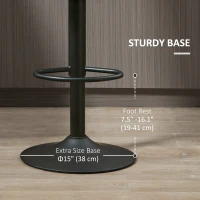 HOMCOM Modern Adjustable Bar Stools Set of 2, Swivel Barstool with Footrest, PU Leather Round Top for Kitchen, Dark Grey(m-7)