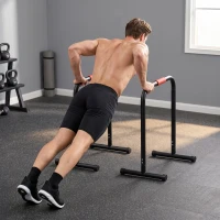 Soozier Set of 2 Dip Bar, Dip Station Push Up Station for Full Body Strength Training Home Gym Black(m-8)