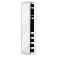 HOMCOM Mirror Jewelry Cabinet Armoire with Full Length Mirror, Wall Mounted Jewelry Organizer, White(m-11)