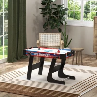 Soozier Folding Air Hockey Table 40" Arcade Table with 2 Pucks, 2 Pushers, Scoreboard for Family Game Room, Living Room, White(m-1)