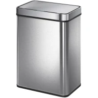 HOMCOM 13.2 Gallon (50 L) Sensor Can, Automatic Garbage Can with Soft-Close Lid, Fingerprint-Proof Stainless Steel, Silver(m-2)