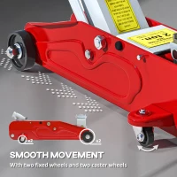 HOMCOM 2 Ton Low Profile Hydraulic Floor Jack, Heavy Duty Steel Racing Car Jack, 4.7"-11.8" Lift Range, Red(m-6)