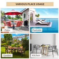 Outsunny Rattan Wicker Patio  Bar Chair Set UV Resistant Garden Furniture Set Outdoor & Indoor w/ Glass & Umbrella Hole Table, Brown(m-7)