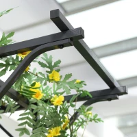 Outsunny Metal Garden Arch Outdoor Walkway Arbor, 74.75" x 19.75" x 82.75", Dark Grey(m-7)