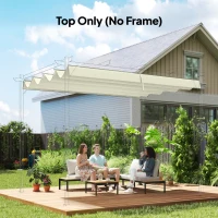 Outsunny 8' x 9.4' Retractable Pergola Canopy Replacement, Fit 7' x 10' Frame, UV30+ Pergola Cover Top Only, Cream(m-1)