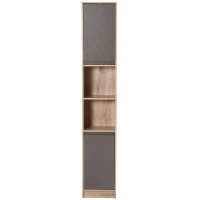 HOMCOM 67" Narrow Bathroom Storage Cabinet, Tall Freestanding Floor Cabinet, Bathroom Linen Cabinet with Doors and Adjustable Shelves(m-11)