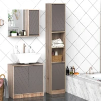 HOMCOM 67" Narrow Bathroom Storage Cabinet, Tall Freestanding Floor Cabinet, Bathroom Linen Cabinet with Doors and Adjustable Shelves(m-8)
