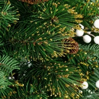 HOMCOM 6ft Christmas Tree with 716 Branch Tips, Easy-Assembly Hinged Design, Artificial Fir Xmas Tree for Home Office Holiday(m-9)