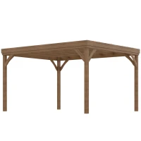 Outsunny 10' x 12' Wood Pergola, Outdoor Gazebo Grape Trellis for Climbing Plant Support, Garden, Patio, Backyard, Deck, Brown(m-2)