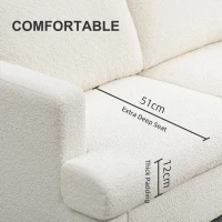 HOMCOM 54.3" Loveseat Sofa, 2 Seater Sofa with Removable Cushions, Small Couch with Wood Frame for Living Room, Cream White(m-4)