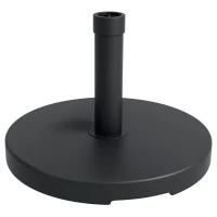 Outsunny 33 lbs Concrete Parasol Base, Heavy Duty Patio Umbrella Stand, 18.3" Round Garden Parasol Holder, Black(m-9)