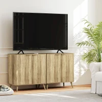 HOMCOM 55" Buffet Cabinet, Modern Sideboard with 2 Fluted Doors and Adjustable Shelf for Kitchen, Living Room, White(m-5)