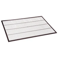 PawHut 42" Heavy Duty Dog Crate Metal Cage Kennel with Lockable Wheels, Double Door and Removable Tray, Brown(m-9)