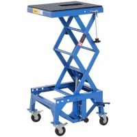 DURHAND 300 lbs Hydraulic Motorcycle Scissor Jack Lift Foot Step Wheels for Small Dirt Bikes(m-1)
