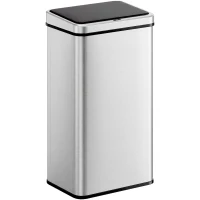 HOMCOM 13.2 Gal (50 L) Automatic Garbage Can w/ Soft-Close Lid, Touchless Trash Can with Fingerprint Resistant Stainless Steel(m-9)