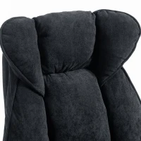 HOMCOM Big and Tall Office Chair Footrest Executive Desk Chair High Back Snowflake Velvet Reclining, Black(m-10)