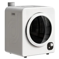 HOMCOM Compact Laundry Dryer, 1300W Portable Clothes Dryer with 4 Drying Modes, Stainless Steel Tub, White(m-9)