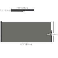 Outsunny 13' x 6' Retractable Side Awning, Outdoor Privacy Screen for Garden, Hot Tub, Balcony, Terrace, Pool, Dark Grey(m-3)