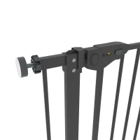 PawHut Retractable Gate Extra Wide Press-Mounted with Cat Door, Auto Closing Pet Gate for Stair, Hallway, 29-32 Inch(m-9)