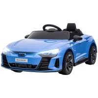 Aosom Ride-On Toy On Car with Remote Control, 12V 3.1 MPH Electric Ride for Kids w/ Suspension System, Horn Honking, Blue(m-11)