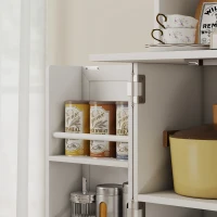 HOMCOM 71" Kitchen Pantry Cabinet, Freestanding Kitchen Hutch with 8 Door Shelves, Adjustable Shelf and Acrylic Doors, White(m-10)