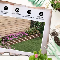 Outsunny 8'x2'x1' Galvanized Raised Bed, Large Elevated Planter Box for Growing Flowers, Herbs and Vegetables, Dark Brown(m-7)