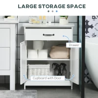 kleankin 3-Piece Bathroom Furniture Set, Modern Bathroom Storage Cabinet with Drawers and Shelves, Tall and Small Floor Cabinets, Wall-mounted Medicine Cabinet, White(m-4)