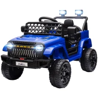 Qaba 12V Ride on Truck, Electric Car for Kids with Remote Control, Suspension, 3 Speeds, USB Music Headlights, Dark Blue(m-2)