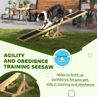 PawHut Wooden Dog Agility Seesaw for Training and Exercise, Yellow(m-7)