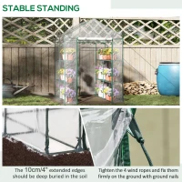 Outsunny 56" x 56" x 77" Walk-in Greenhouse, Portable Garden Flower Seed Warm House with 8 Shelves, Outdoor Plant Growth Hot House, PVC Cover, Transparent(m-5)