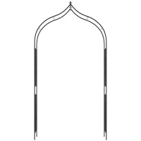 Outsunny 8.7FT Garden Arch Trellis, Outdoor Wedding Arbor for Ceremony with Scrollwork Design for Climbing Roses, Vines and Plants(m-9)