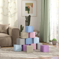 Soozier 12 Piece Soft Play Blocks Soft Foam Toy Building And Stacking Blocks - Multicolours(m-8)