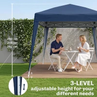 Outsunny 8' x 8' Pop Up Canopy, Outdoor Folding Tent, Portable Party Tent with Carrying Bag for Camping, Party, Picnic, Blue(m-7)