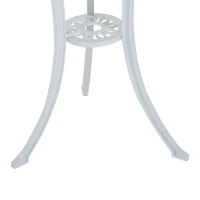Outsunny 3 Pieces Antique Outdoor Bistro Set for 2 Patio Table and Chairs Set with Umbrella Hole White(m-9)