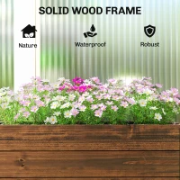Outsunny Raised Garden Bed with Wheels & Drainage Holes, Outdoor Planter Box with Liner for Patio Balcony(m-6)