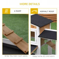 PawHut 62" Rabbit Hutch, Wooden Bunny Hutch, Guinea Pig Cage, Small Animal Enclosure with Run Area, Removable Tray(m-8)