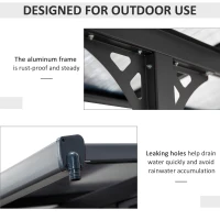 Outsunny 10' x 12' Outdoor Hardtop Pergola Gazebo with Polycarbonate Roof Adjustable Height, Aluminum Frame, UV Protection, Grey(m-6)